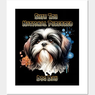 Proud Schnauzer on Purebred Dog Day Posters and Art